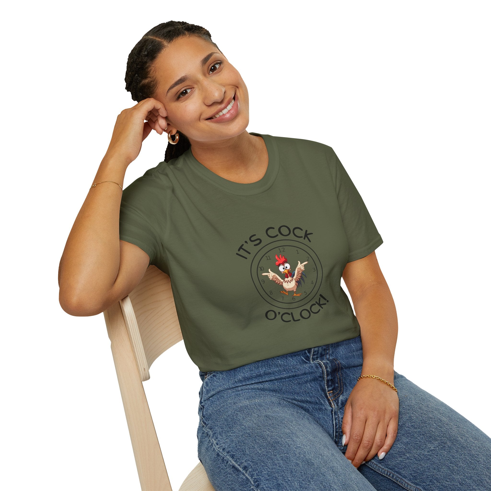 Cock O'Clock T-Shirt — Rooster Unisex Graphic Tee – Jake's Chicken